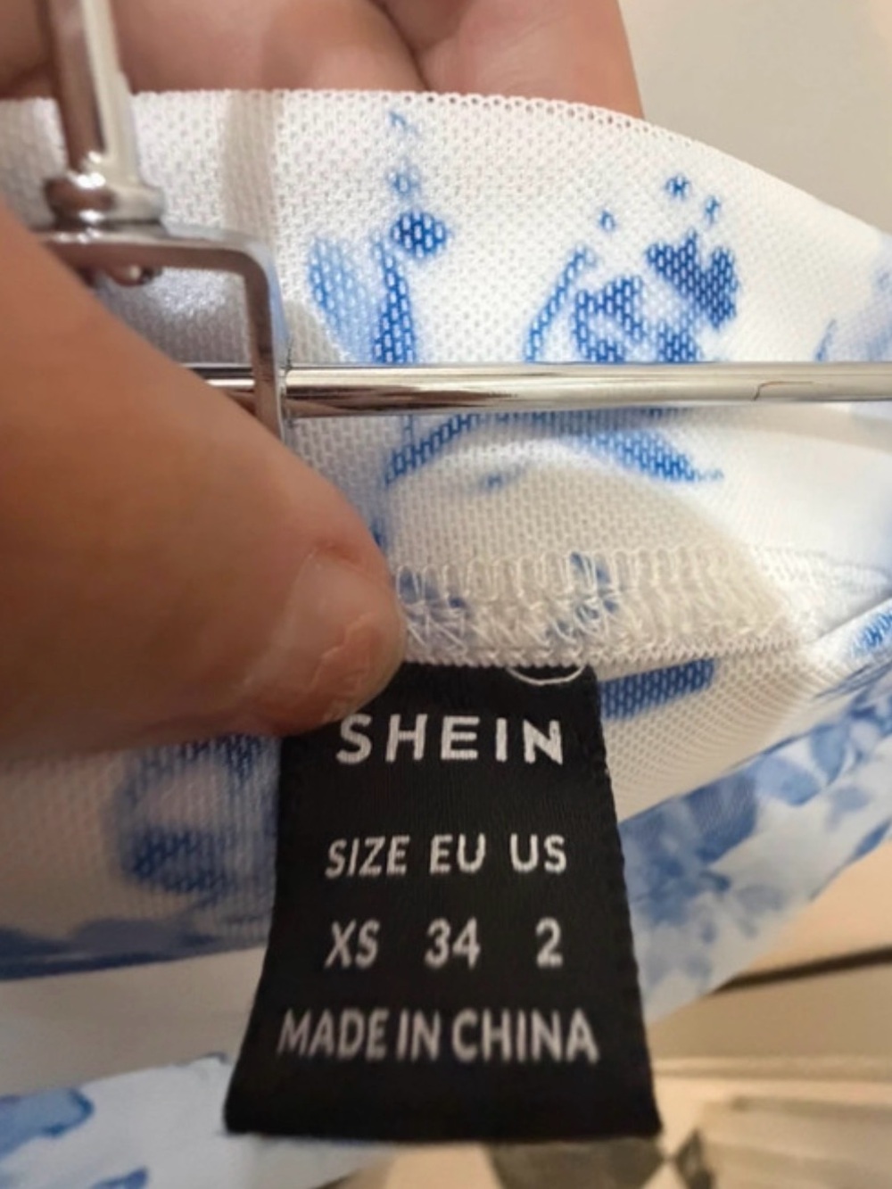 Shein Blue Floral Ruched Skirt or Tube Dress - Picture 4 of 5